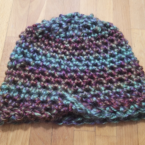 Reversible Striped Handmade Winter Hat OS - Picture 6 of 7